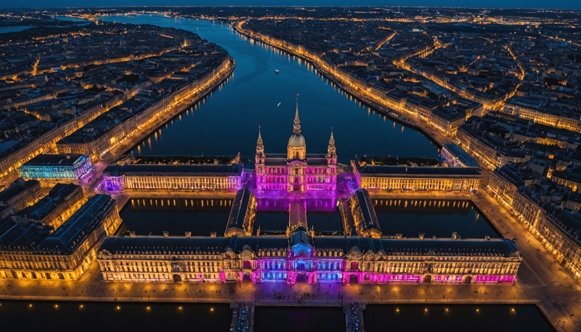 venez vivre une expérience inoubliable à bordeaux avec notre spectacle de drones captivant. survolez la ville et laissez-vous émerveiller par des chorégraphies lumineuses et technologiques qui illuminent le ciel. ne manquez pas cet événement unique !