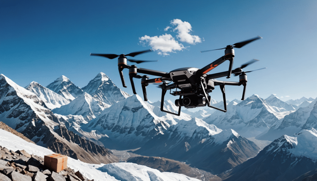 La livraison par drone s'élève au sommet de l'Everest