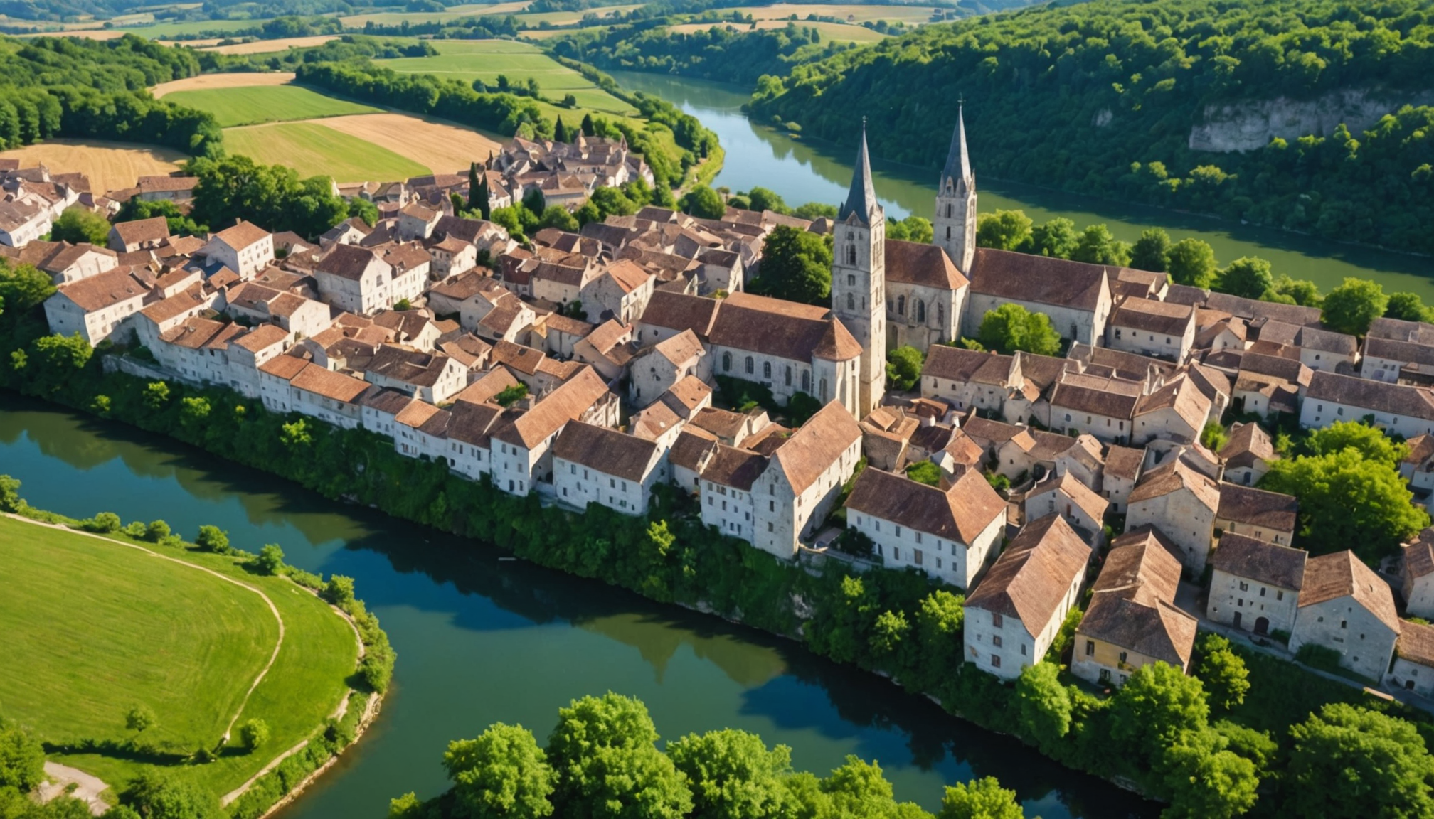 venez explorer aubeterre-sur-drone, un trésor caché en france. survolez ses paysages à couper le souffle grâce à des images aériennes époustouflantes. laissez-vous séduire par la beauté naturelle de cette commune pittoresque !
