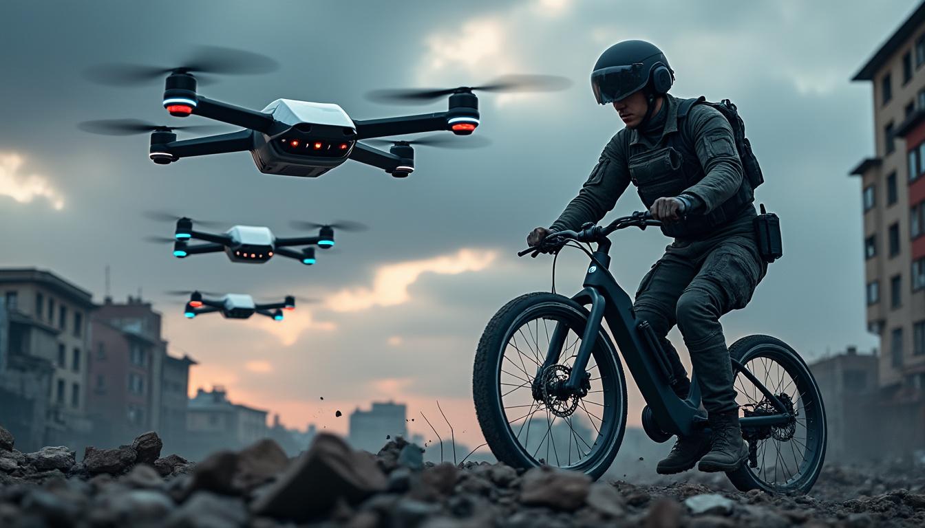 découvrez l'incroyable odyssée d'un soldat ukrainien qui, avec l'aide de drones, reçoit des e-bikes pour fuir les zones de conflit. un récit d'espoir et de courage qui met en lumière les innovations technologiques au service de la survie.