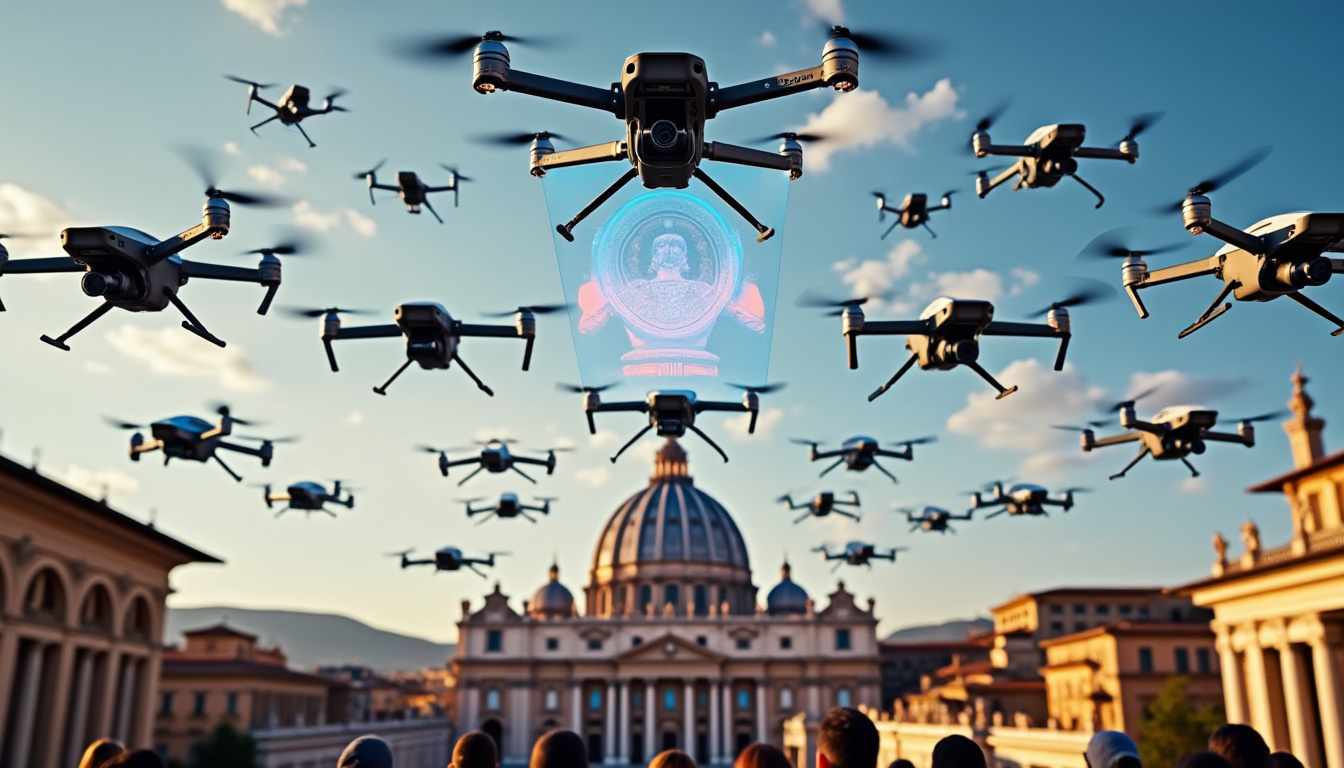découvrez comment 1 000 drones illuminent le ciel du vatican en recréant les chefs-d'œuvre de michel-ange, offrant un spectacle artistique inédit mêlant technologie et patrimoine.