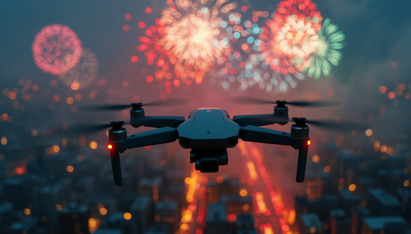 découvrez nos conseils pour réussir vos prises de vue de feux d'artifice avec un drone et immortalisez des spectacles incroyables en toute sécurité.