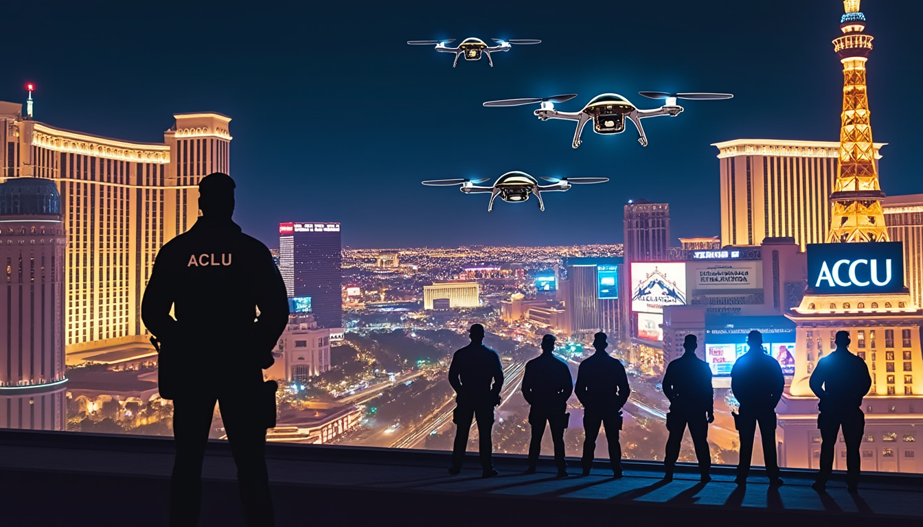 découvrez comment la police de las vegas utilise des drones lancés depuis les toits pour surveiller la ville, sous la supervision attentive de l’aclu, soulevant des questions sur la vie privée et la sécurité publique.