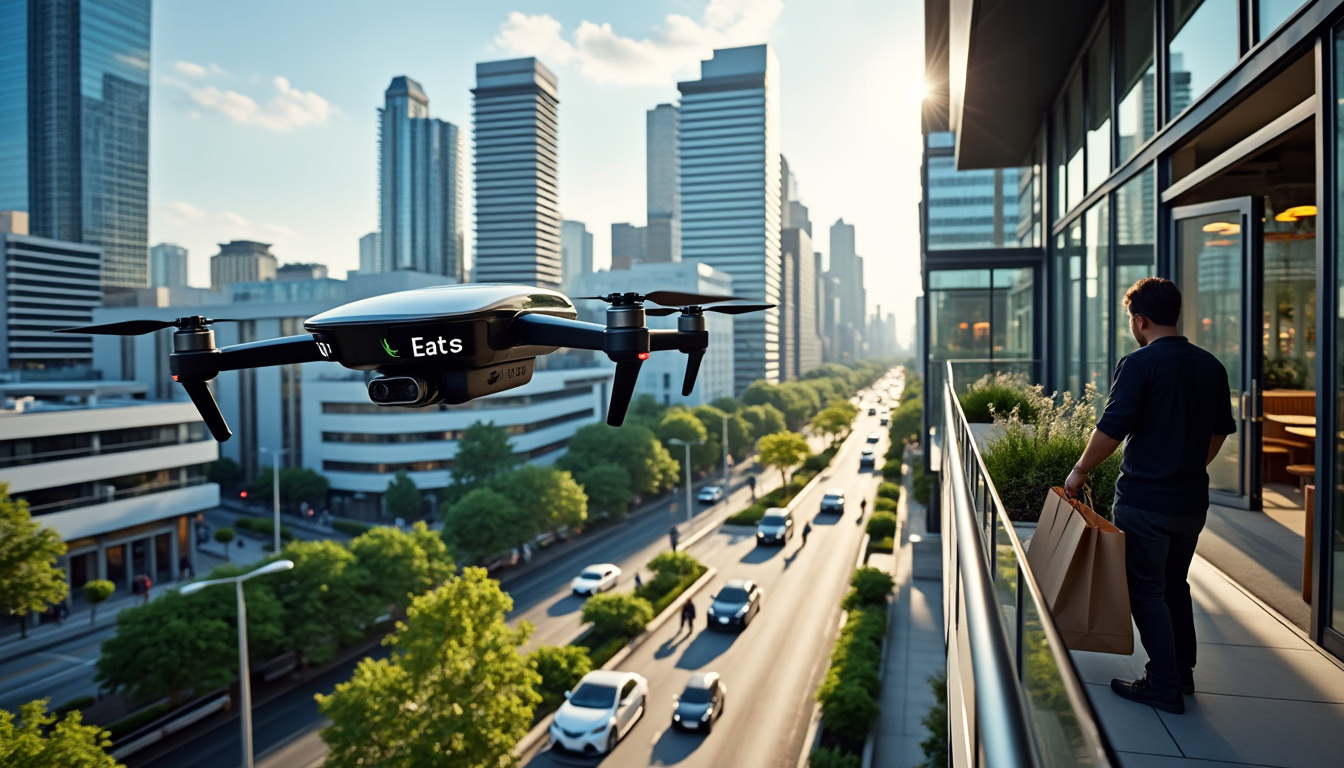 uber eats relance la livraison par drone en partenariat avec flytrex, offrant aux clients une expérience de livraison de repas rapide, innovante et pratique.