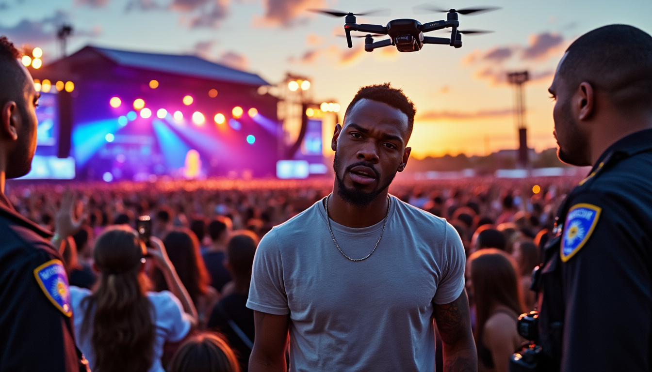 un homme originaire de géorgie a été arrêté après avoir survolé en drone un concert de chris brown, suscitant des inquiétudes sur la sécurité lors de l’événement. découvrez les détails de cette intervention insolite.