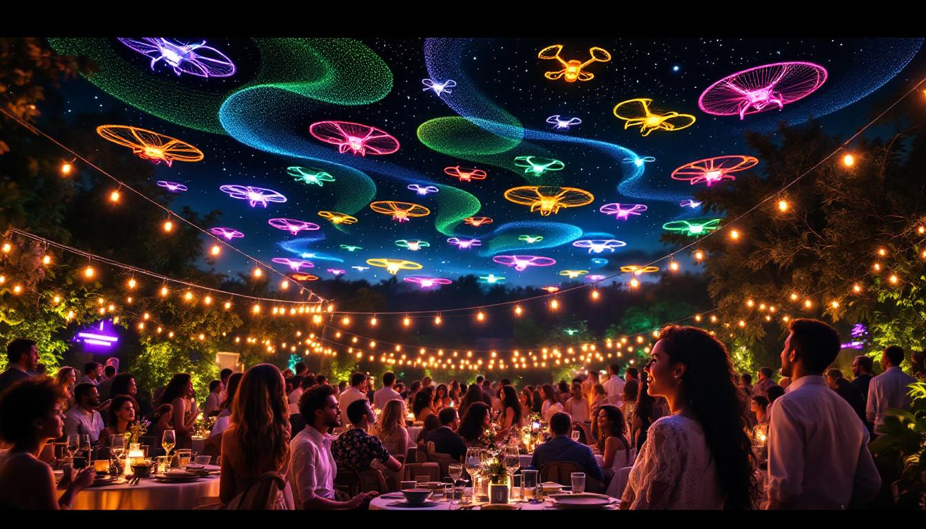 découvrez comment une animation drone exceptionnelle peut marquer les esprits de vos invités et rendre votre soirée véritablement inoubliable. offrez-leur une expérience spectaculaire qui restera gravée dans leur mémoire !