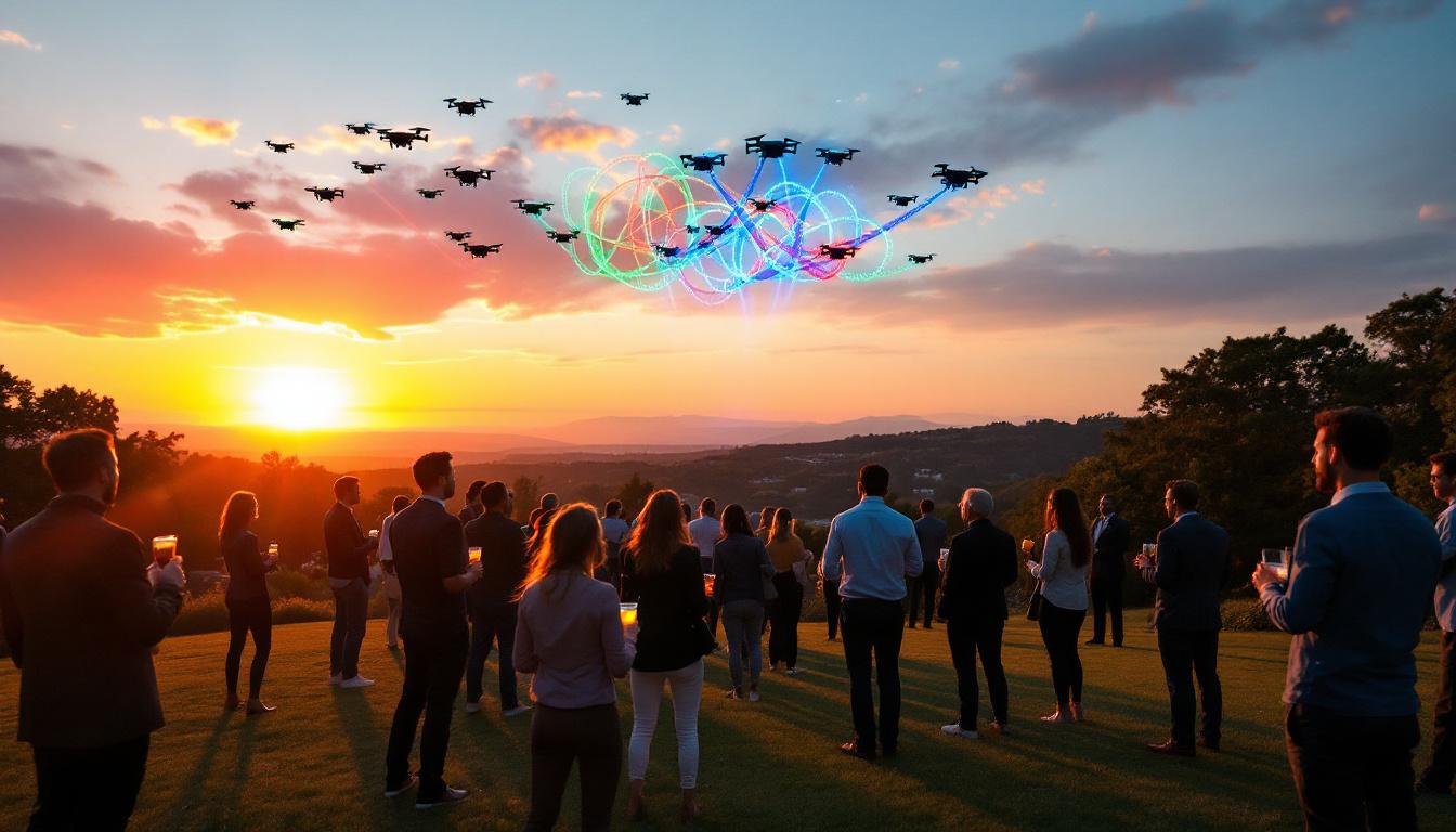 découvrez comment drones, lumières et musique révolutionnent les expériences immersives, mêlant technologie et art pour des spectacles inédits et captivants.