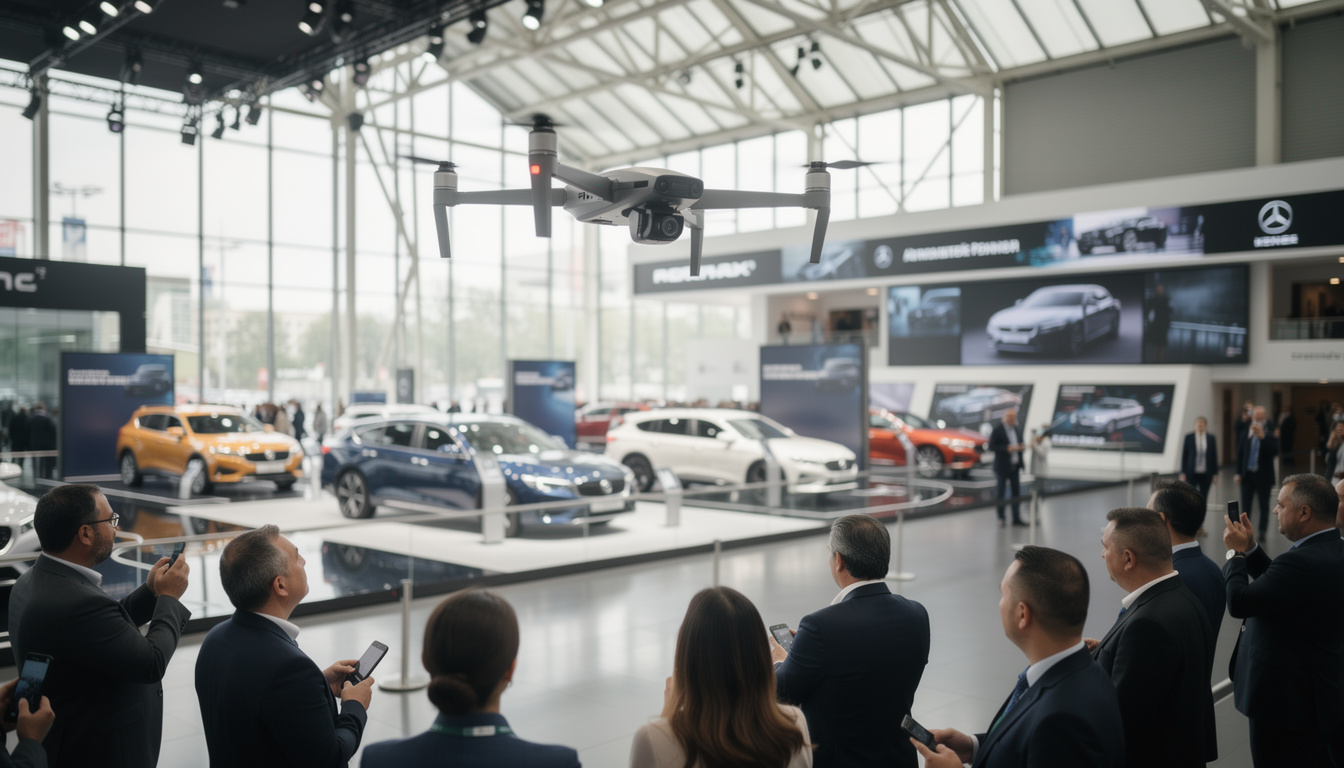 découvrez nos animations drone captivantes pour dynamiser votre salon automobile et attirer l’attention de vos visiteurs avec des prises de vue aériennes spectaculaires.