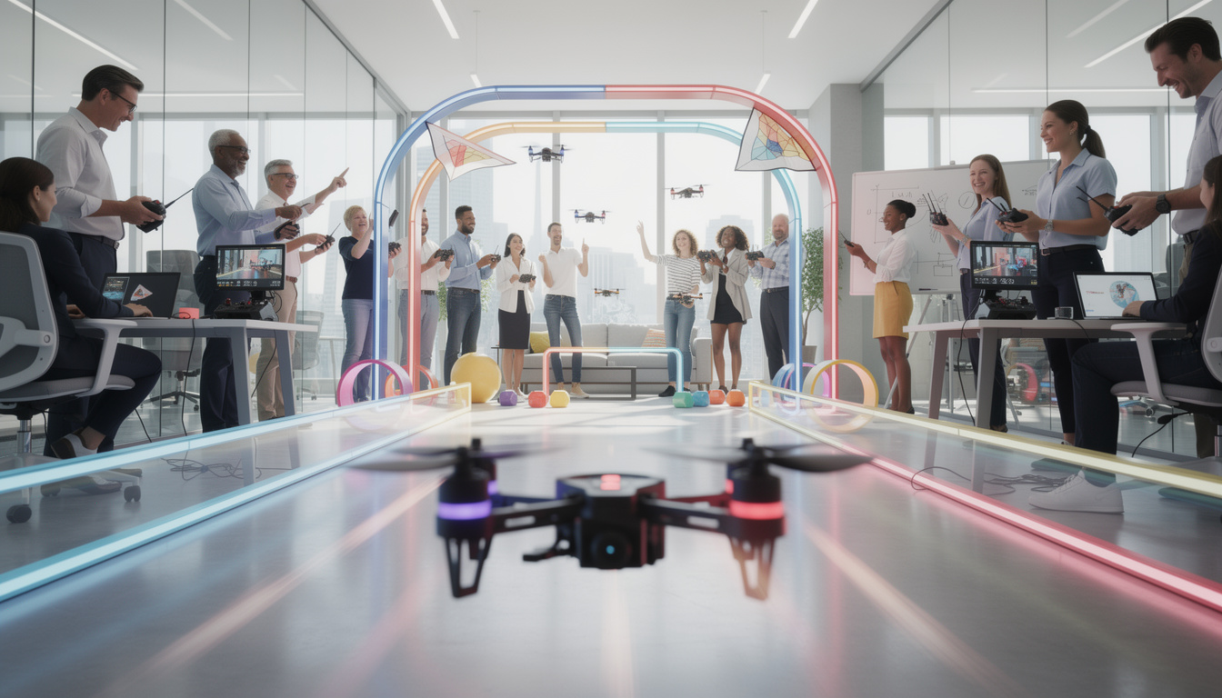Courses de Drones FPV en entreprise : Quand la vitesse et la télémétrie boostent l’adrénaline des équipes