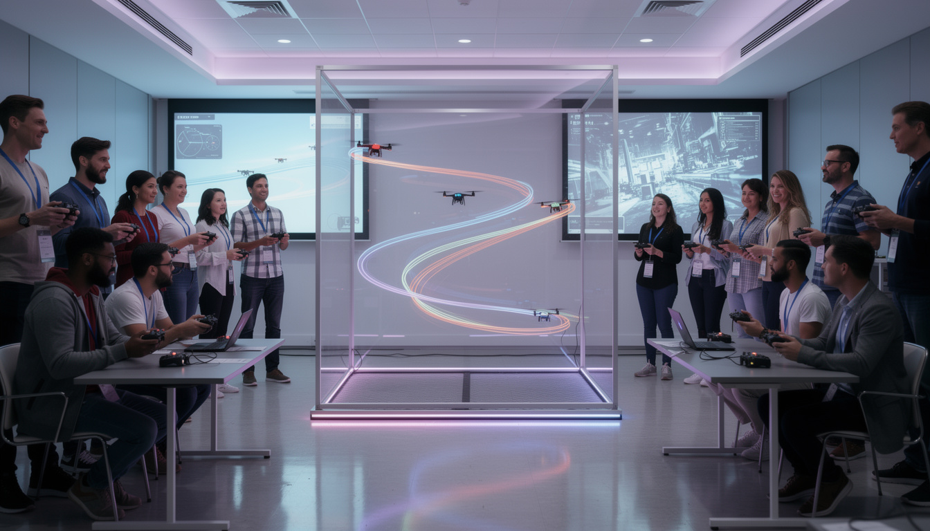 découvrez le pilotage de drone en intérieur, une animation high-tech sécurisée et innovante qui dynamise vos séminaires et captive vos participants.