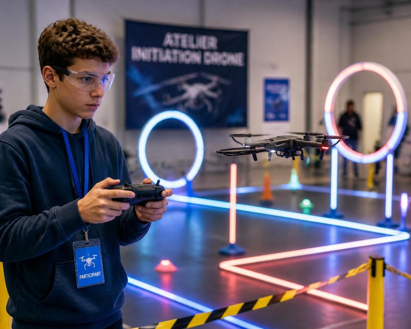 découvrez nos ateliers d'initiation au pilotage de drone, une animation originale et ludique parfaite pour dynamiser vos séminaires et favoriser la cohésion d'équipe.