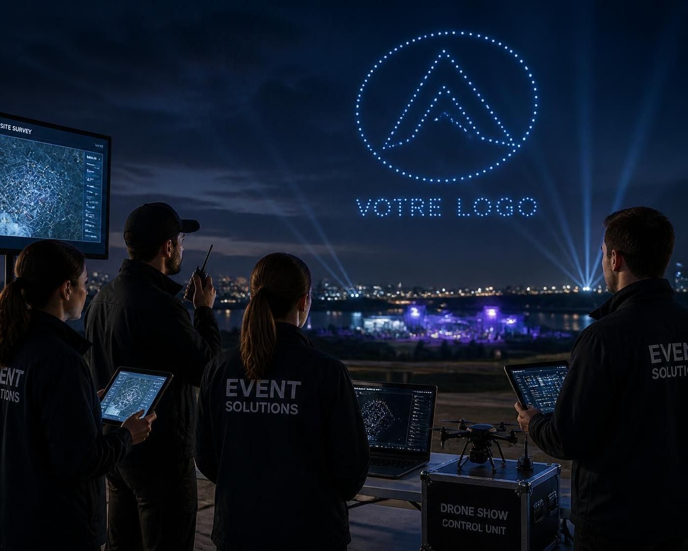 découvrez comment utiliser des drones lumineux pour créer un storytelling impactant et dessiner votre logo et message dans le ciel, captivant ainsi votre audience de manière innovante.