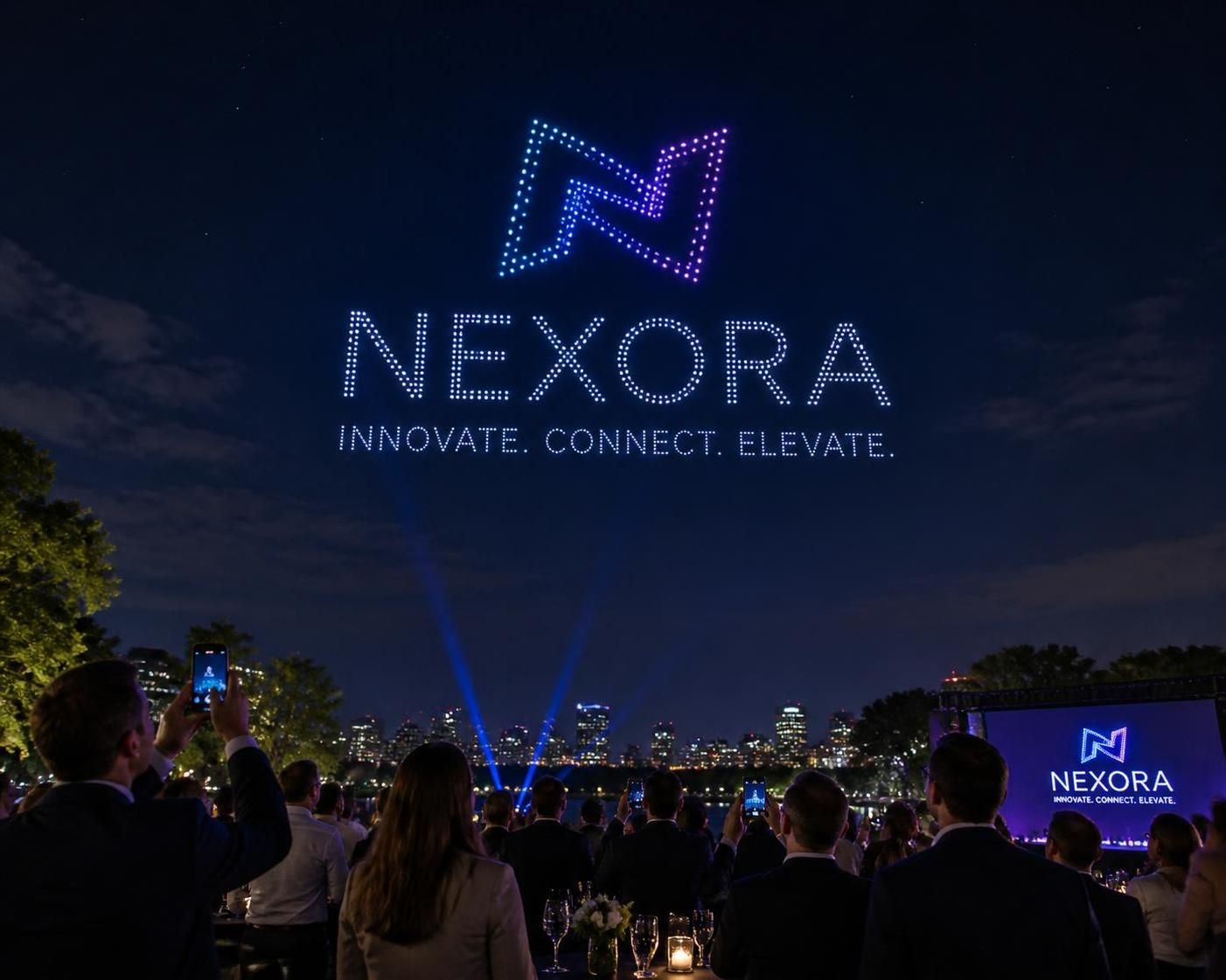 découvrez comment utiliser des drones lumineux pour raconter l'histoire de votre entreprise en dessinant votre logo et message dans le ciel, alliant innovation technologique et communication visuelle impactante.