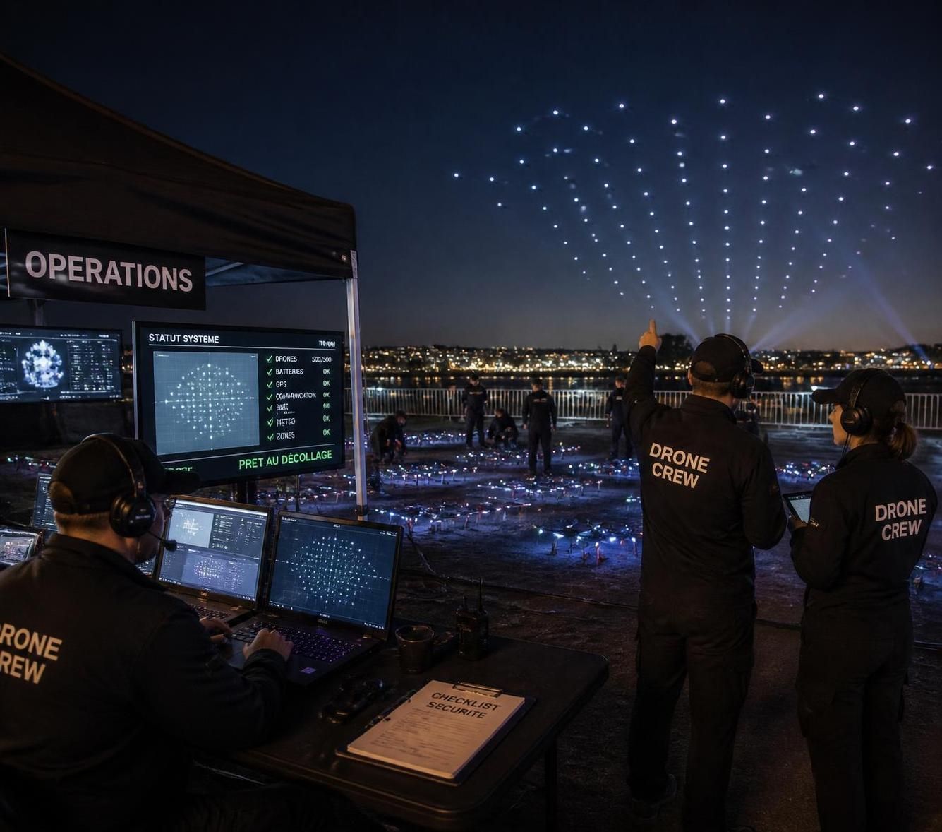 découvrez comment utiliser des drones lumineux pour raconter l'histoire de votre entreprise en dessinant votre logo et message dans le ciel, alliant innovation et communication visuelle impactante.